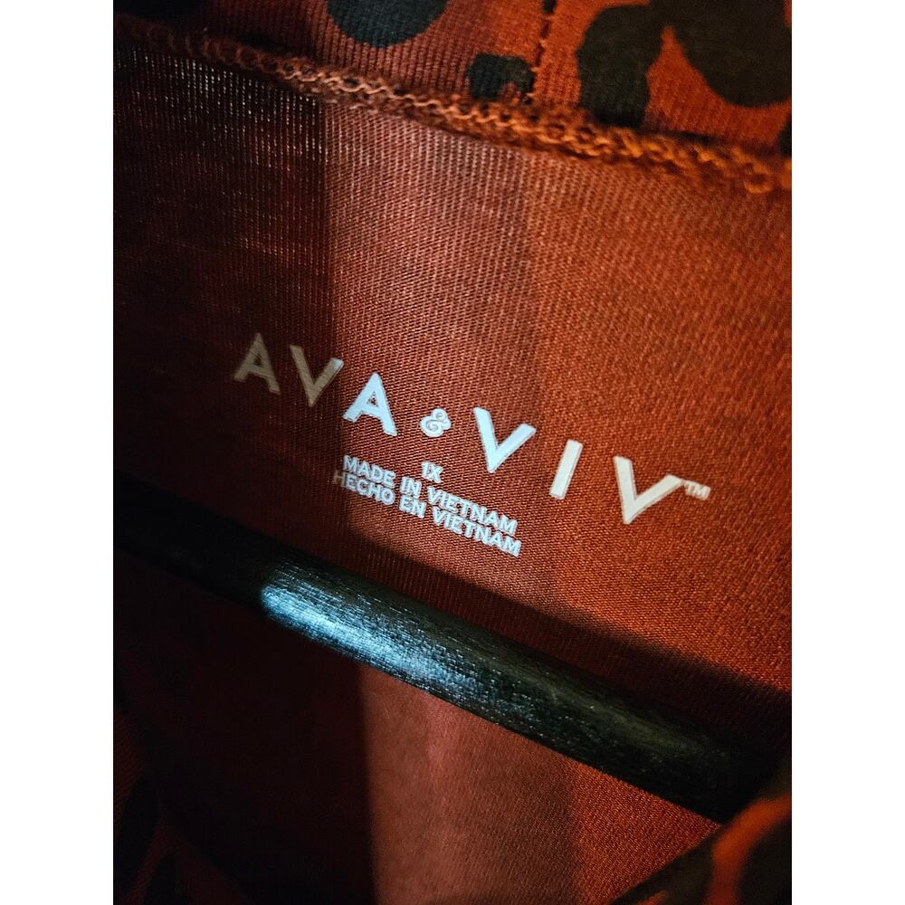 Ava & Viv Bronze Leopard Print Top Size 1x - image 3